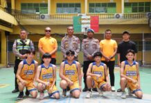 Semangat Membara! Polres Sergai Ikuti Ceremonial Turnamen Basket Kapolda Sumut Cup, Kapolsek Perbaungan Kobarkan Motivasi Juang Tim