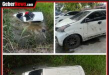 Sat Lantas Gerak Cepat Cek Olah TKP Laka Tunggal 1 Unit Mobil Tenggelam di Desa Sungai Parit