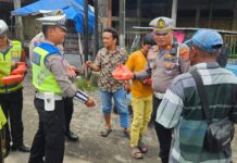 Satlantas Polres Sergai Gelar Jumat Berkah dan Edukasi Tertib Berlalu Lintas di Tiga Titik Strategis