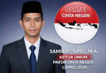 Deklarasi Capres 2029 Menggema, Ketum Partai Cinta Negeri Samsuri Resmi Diusung Menuju RI-1