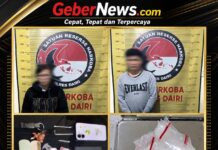Perang Terhadap Bandar Narkotika, Kasat Narkoba Polres Dairi Sita 2,88 Gram Sabu, Dua Pelaku Sukses Dibekuk