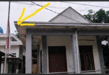 Bendera Merah Putih Setengah Tiang di Kantor Desa Lambou Darul Ihsan Jadi Sorotan Warga Mandailing Natal