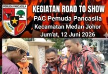 Tebar 1.000 Paket Jum’at Berkah, PAC Pemuda Pancasila Medan Johor Hadirkan Kepedulian Nyata untuk Masyarakat Kedai Durian