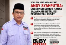 Soal Izin DPRD Medan ke RRT, Andy Syahputra: Gubernur Sumut Hanya Jalankan Instruksi Pemerintah Pusat