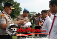 Kapolres Binjai Cek Kesiapan Kendaraan, Senpi dan HT Dinas Personel