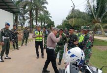 Cegah Laka Lantas, Satlantas Polres Sergai Uji Skill Berkendara Prajurit Yonif TP 902