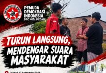 DPC Pemuda Demokrasi Indonesia Kota Medan Dengarkan Keluhan Warga Terkait Banjir