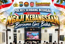 Perkuat Mental dan Karakter Personel, Polres Sergai Ikuti Ngaji Kebangsaan Bersama Gus Baha