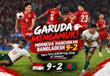 Garuda Mengamuk! Indonesia Hancurkan Bangladesh 9-2, Tiket Final ASEAN Cup 2026 di Tangan
