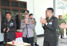 Meriahkan HUT TNI ke-81, Polres Sergai Sambangi Kodim 0204/DS dan Brigif-7/Rimba Raya